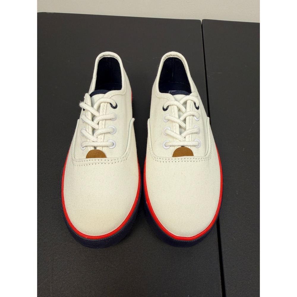 West Harris Kids ACITUAN 3M KB0586 White Canvas Sneakers Navy Red Size 3M